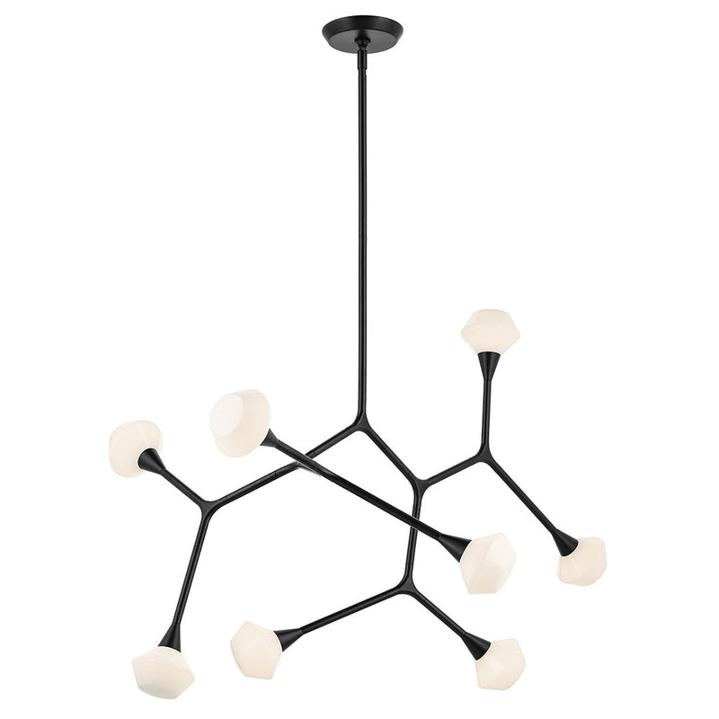 Cassius 8-Light 52.5" Convertible Chandelier in Black