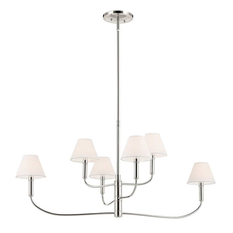 Eadie 6-Light 41" Chandelier in Polished Nickel
