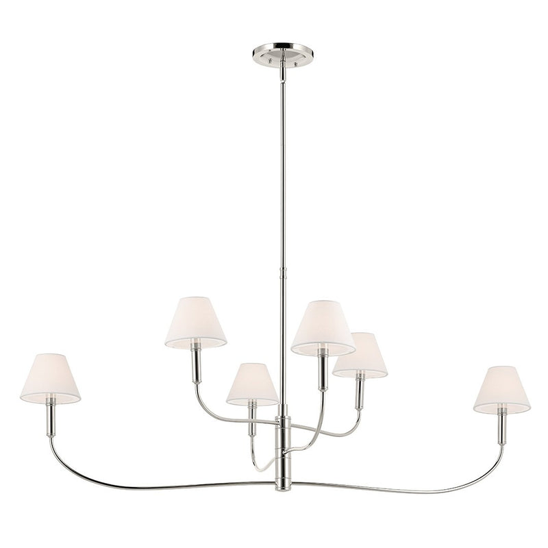 Eadie 6-Light 51.5" Chandelier in Polished Nickel