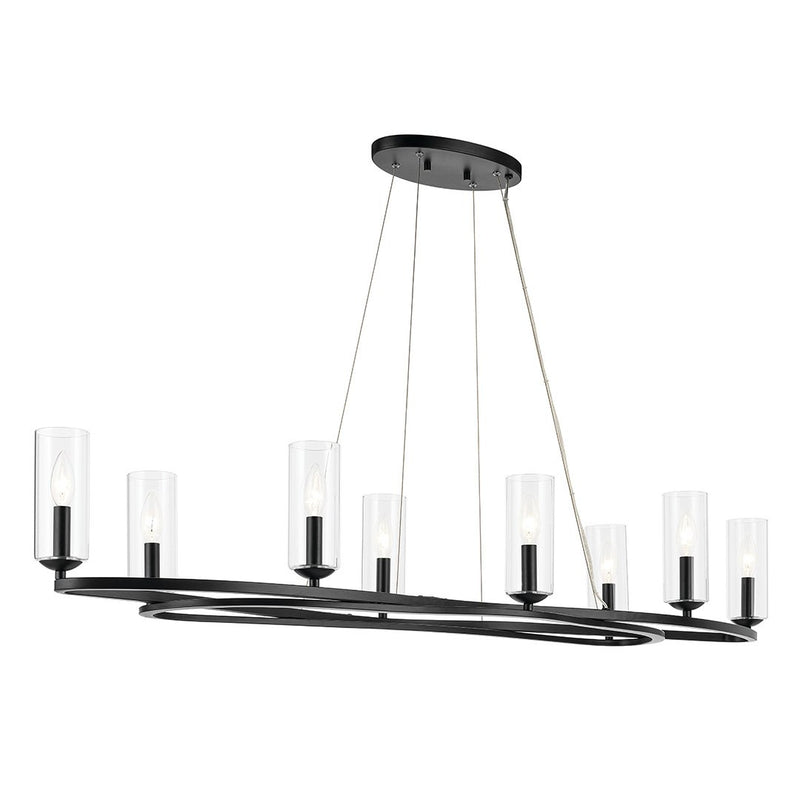 Harpin 8-Light Linear Chandelier in Black