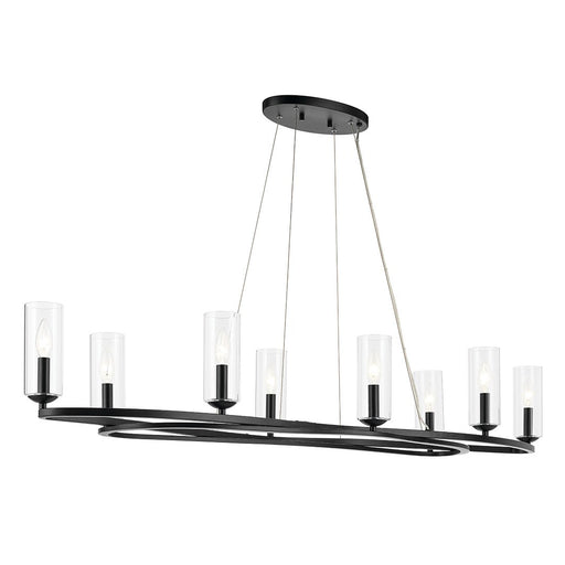Harpin 8-Light Linear Chandelier in Black