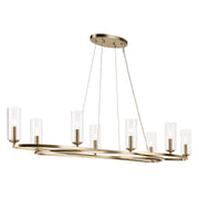 Harpin 8-Light Linear Chandelier in Champagne Bronze