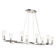 Harpin 8-Light Linear Chandelier in Polished Nickel
