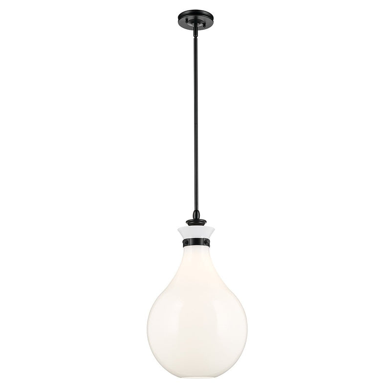 Laria Large Teardrop Pendant in Black