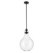 Laria Large Teardrop Pendant in Black