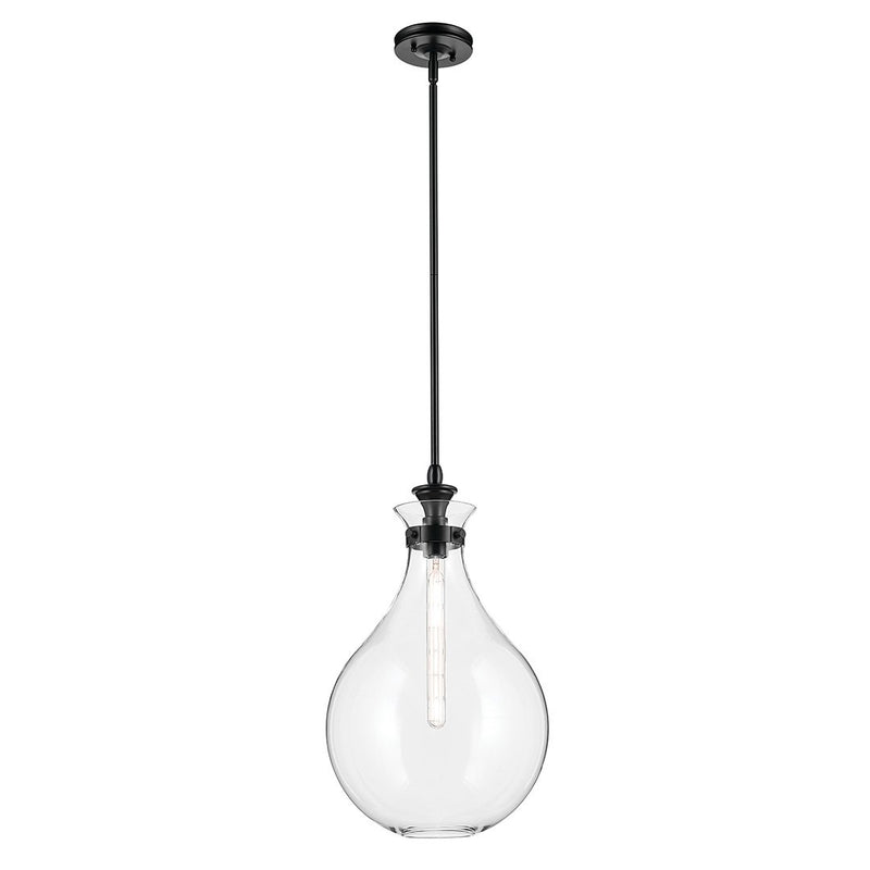 Laria Large Teardrop Pendant in Black