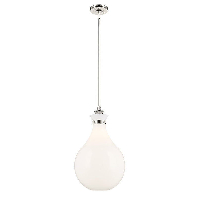 Laria Large Teardrop Pendant in Polished Nickel