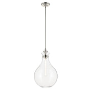 Laria Large Teardrop Pendant in Polished Nickel