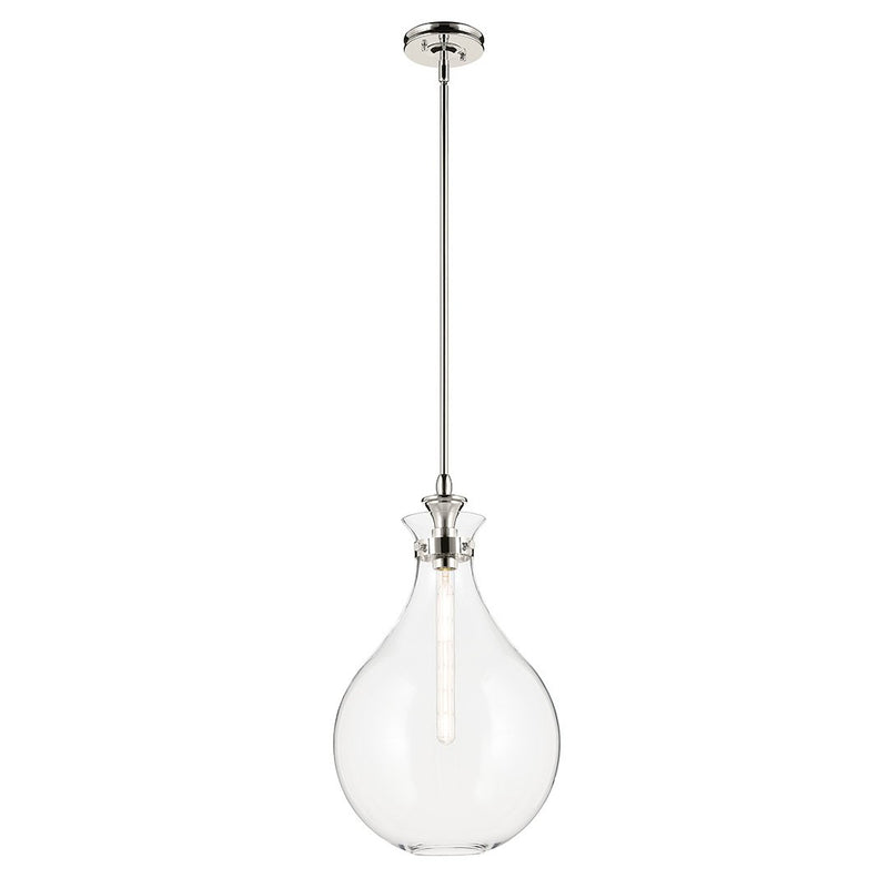Laria Large Teardrop Pendant in Polished Nickel