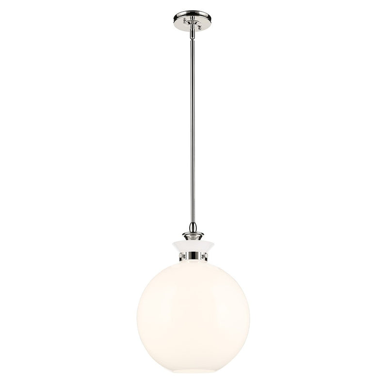 Laria Large Globe Pendant in Polished Nickel