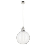 Laria Large Globe Pendant in Polished Nickel