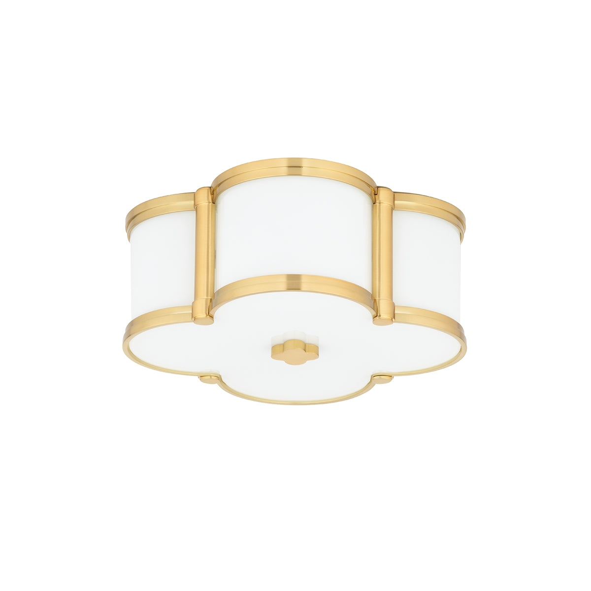 Chandler 2 Light Flush Mount in Aged Brass