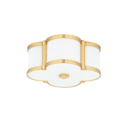 Chandler 2 Light Flush Mount in Aged Brass
