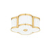Chandler 2 Light Flush Mount in Aged Brass