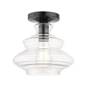 Everett Semi-Flush Mount in Shiny Black Finish