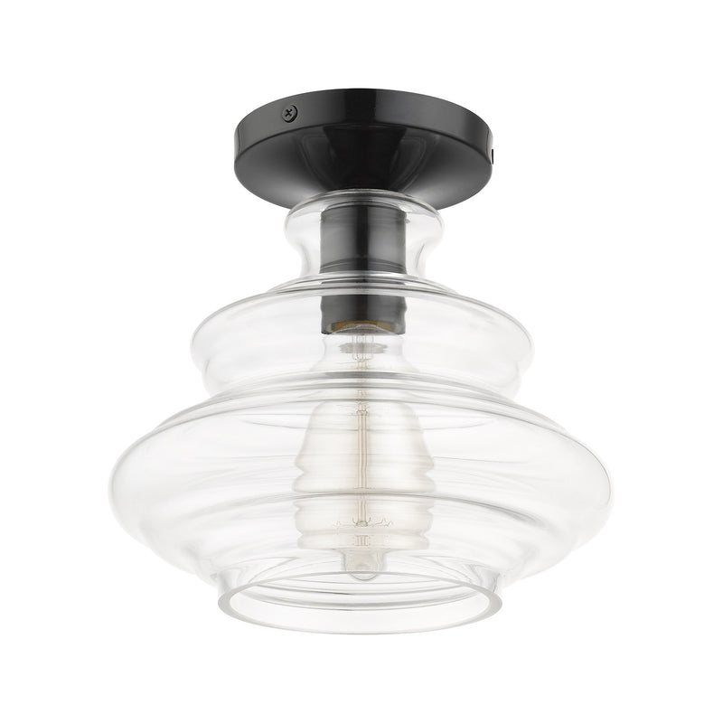Everett Semi-Flush Mount in Shiny Black Finish