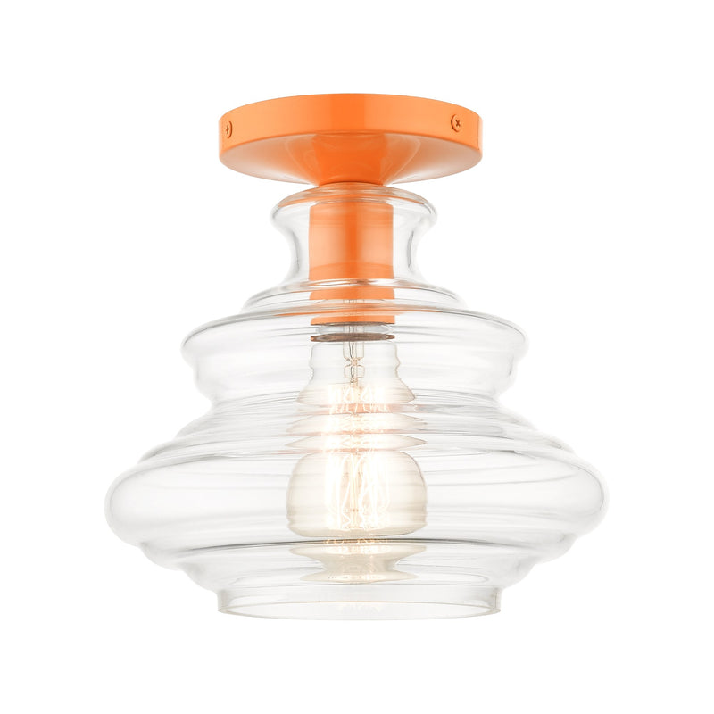 Everett Semi-Flush Mount in Shiny Orange