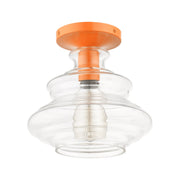 Everett Semi-Flush Mount in Shiny Orange