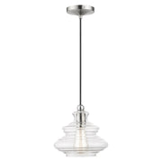 Everett Pendant in Brushed Nickel with Chrome Finish Accents
