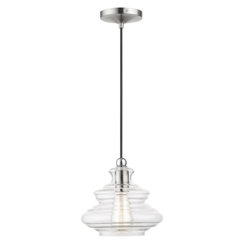 Everett Pendant in Brushed Nickel with Chrome Finish Accents