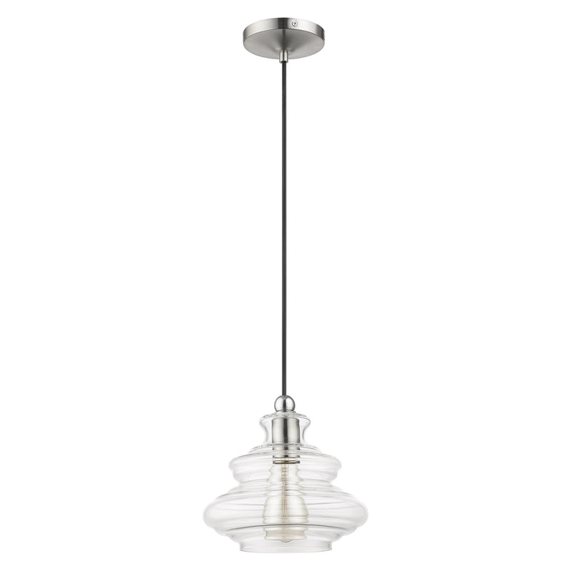 Everett Pendant in Brushed Nickel with Chrome Finish Accents