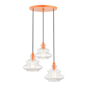 Everett 3-Light Cluster Pendant in Shiny Orange