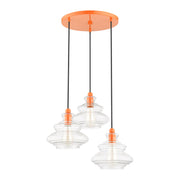 Everett 3-Light Cluster Pendant in Shiny Orange