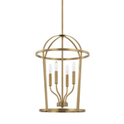 Greyson 4-Light Chandelier in Aged Brass