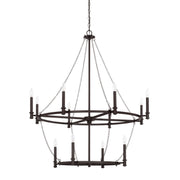 Lancaster 12-Light Chandelier in Black Iron