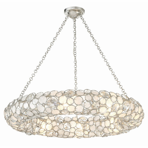 Palla 8 Light 32" Chandelier in Antique Silver