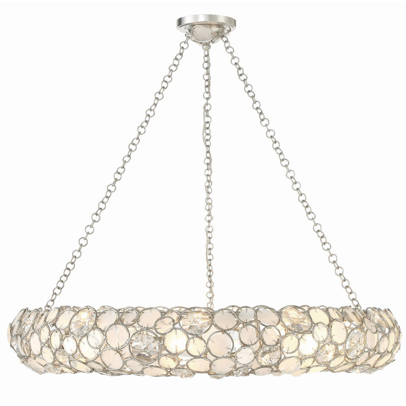 Palla 8 Light 32" Chandelier in Antique Silver