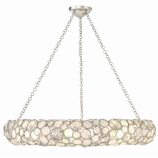 Palla 8 Light 32" Chandelier in Antique Silver
