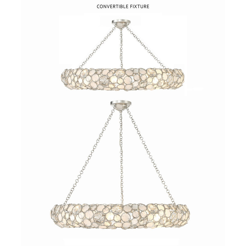 Palla 8 Light 32" Chandelier in Antique Silver