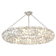 Palla 8 Light 32" Semi Flush Mount in Antique Silver