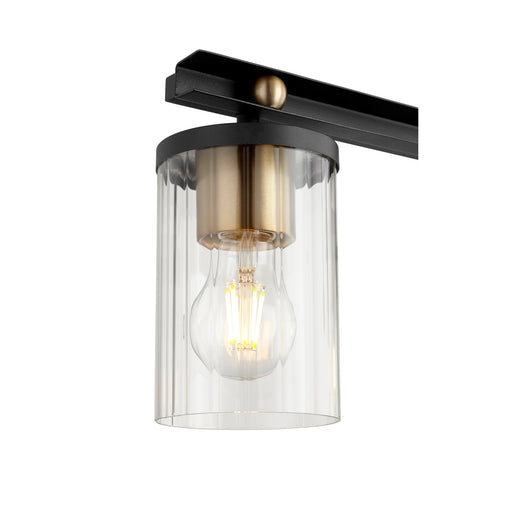 Empire 4 Light Vanity in Textured Black / Aged Brass