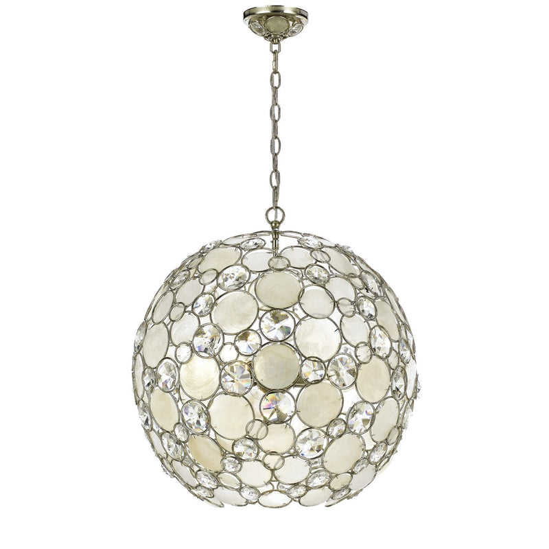 Palla 6 Light 22" Chandelier in Antique Silver