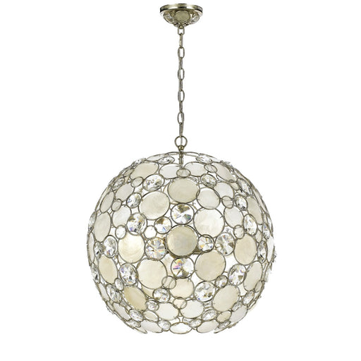 Palla 6 Light 22" Chandelier in Antique Silver