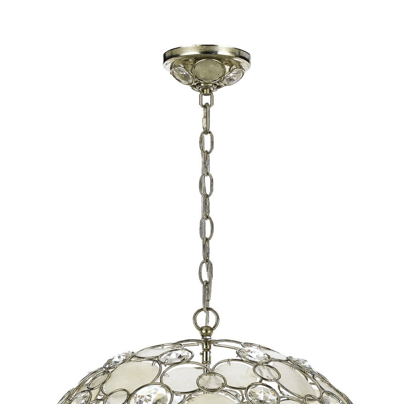 Palla 6 Light 22" Chandelier in Antique Silver