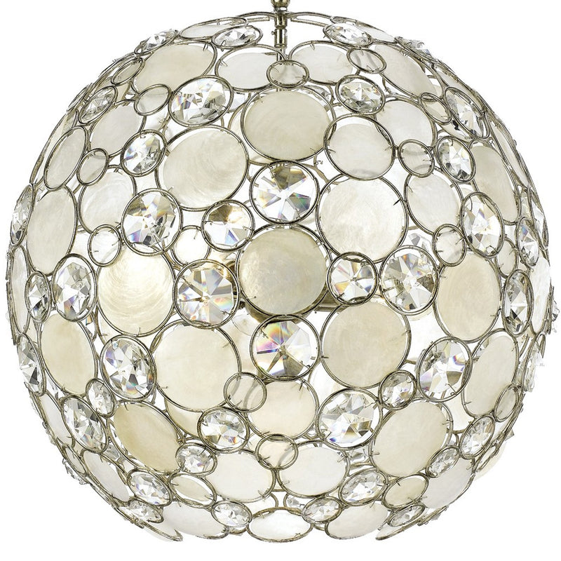 Palla 6 Light 22" Chandelier in Antique Silver