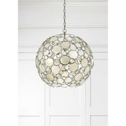 Palla 6 Light 22" Chandelier in Antique Silver in a room setting