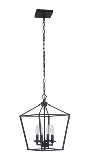 Flynt 4 Light 12" Small Foyer in Flat Black