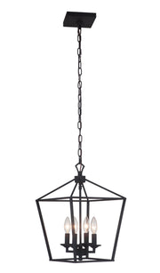 Flynt 4 Light 12" Small Foyer in Flat Black