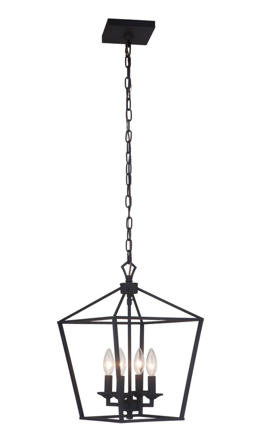 Flynt 4 Light 12" Small Foyer in Flat Black
