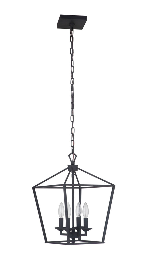 Flynt 4 Light 12" Small Foyer in Flat Black