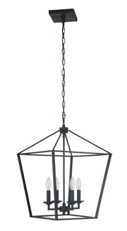 Flynt 4 Light 16" Medium Foyer in Flat Black