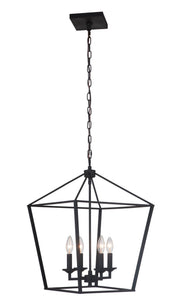 Flynt 4 Light 16" Medium Foyer in Flat Black