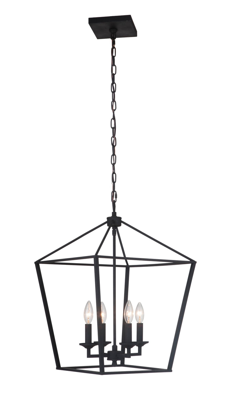Flynt 4 Light 16" Medium Foyer in Flat Black
