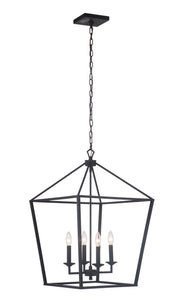 Flynt 4 Light 19" Large Foyer in Flat Black