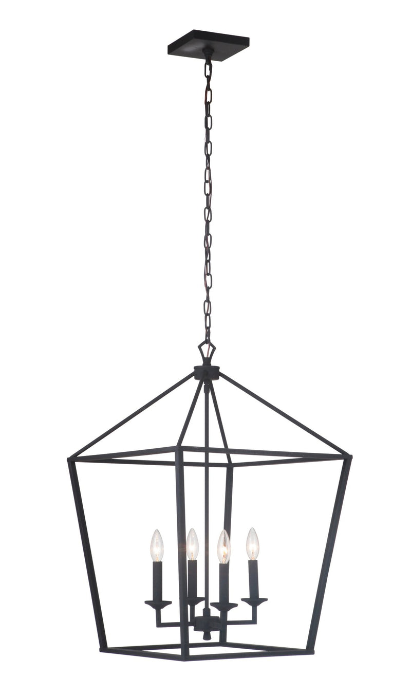 Flynt 4 Light 19" Large Foyer in Flat Black