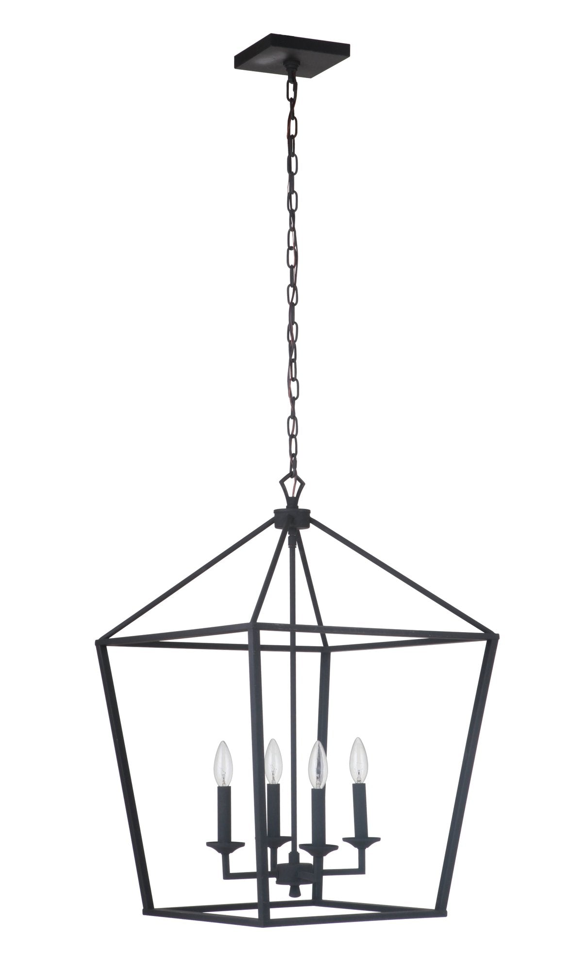 Flynt 4 Light 19" Large Foyer in Flat Black